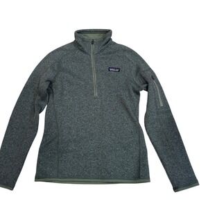 Patagonia Better Sweater Womens Small 1/4 Zip Fleece Pullover Gray Green 25527